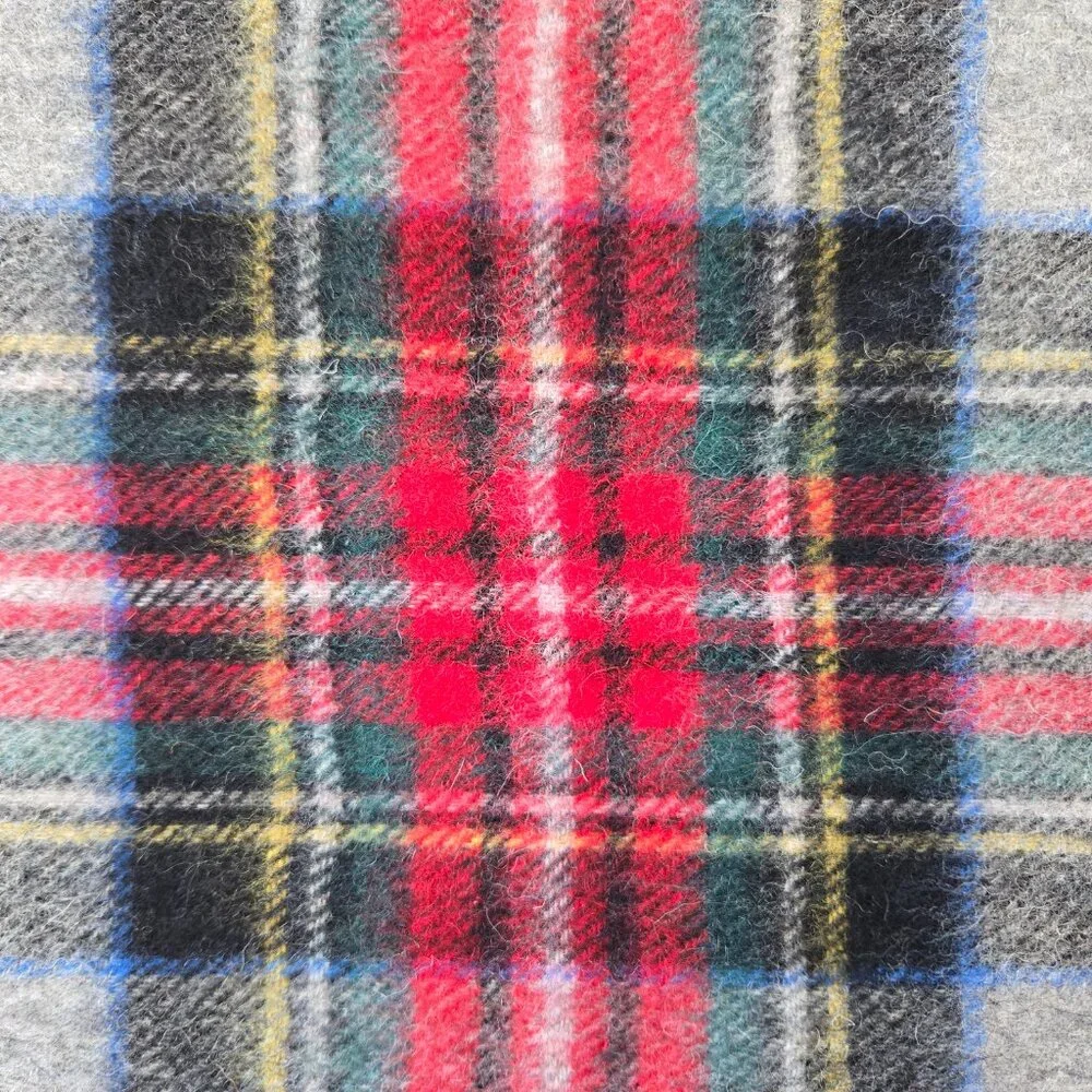 NEW Subtle Luxury 100% Wool Tartan Plaid Wrap Cape
